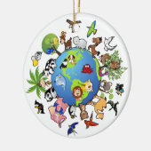 平和な動物界 – 世界中の動物 セラミックオーナメント (左)