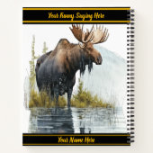 平和な北の湖にムースが流れ出る ノートブック (裏面)