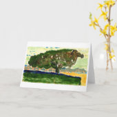 平和な単独木のメッセージカード カード (黄色い花)