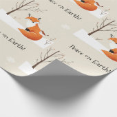 平和な地球 ミニマリスト フォックス 鳥 動物 ラッピングペーパー (角)