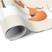 平和な地球 ミニマリスト フォックス 鳥 動物 ラッピングペーパー (ロールコーナー)