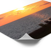 平和な夕べ夕日 ポスター (角)