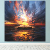 平和な宗教のための神聖な十字架宇宙 キャンバスプリント (インサイチュ (ウッドフロア))