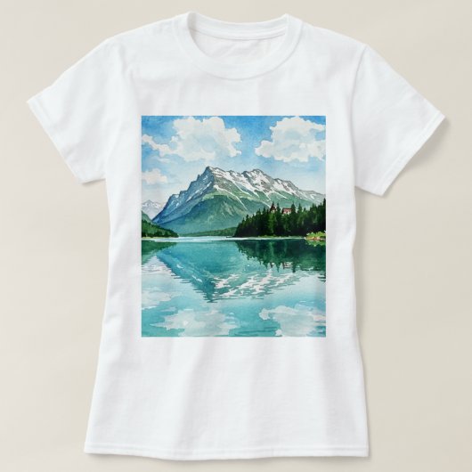 平和な山の風景 Tシャツ (デザイン正面)