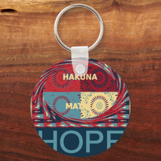 平和な希望:落ち着いたデザインハクナマタタ キーホルダー (正面)