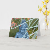 平和な庭の仏の挨拶状 カード (黄色い花)