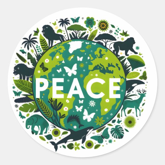 平和な惑星 – 救の環境 ラウンドシール (正面)