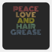 平和な愛と髪の脂おもしろい スクエアシール (正面)