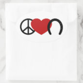 平和な愛の声 楕円形シール (バッグ)