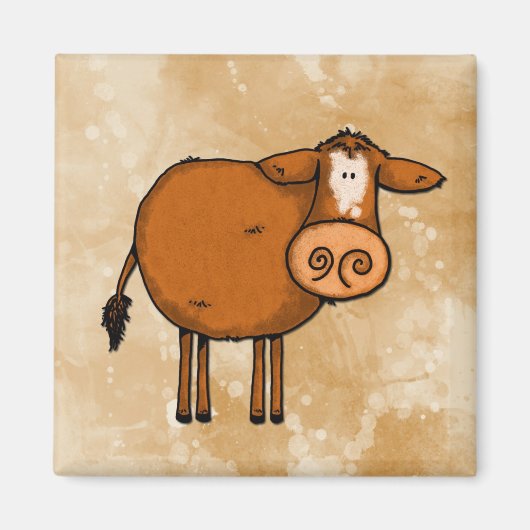 平和な愛の牛 マグネット (正面)