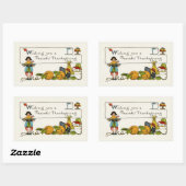 平和な感謝祭 長方形シール (シート)