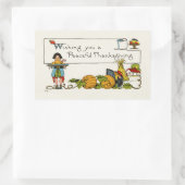 平和な感謝祭 長方形シール (バッグ)