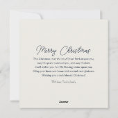 平和な教会のシーン宗教的なクリスマス シーズンカード (裏面)