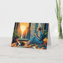 平和な日をお祈り | コーヒーを飲む人 カード