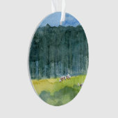 平和な景色のクリスマスのオーナメント オーナメント (正面)
