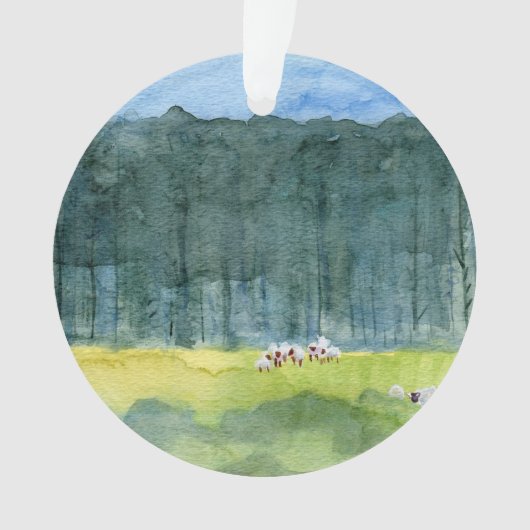 平和な景色のクリスマスのオーナメント オーナメント (正面)