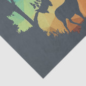 平和な森の中で鹿のシルエットを見る 薄葉紙 (詳細)