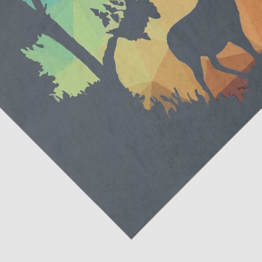 平和な森の中で鹿のシルエットを見る 薄葉紙 (詳細)