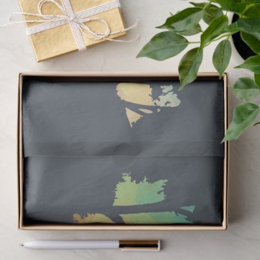 平和な森の中で鹿のシルエットを見る 薄葉紙 (ギフト)