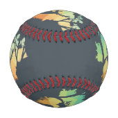 平和な森の中で鹿のシルエットを見る 野球ボール (裏面)