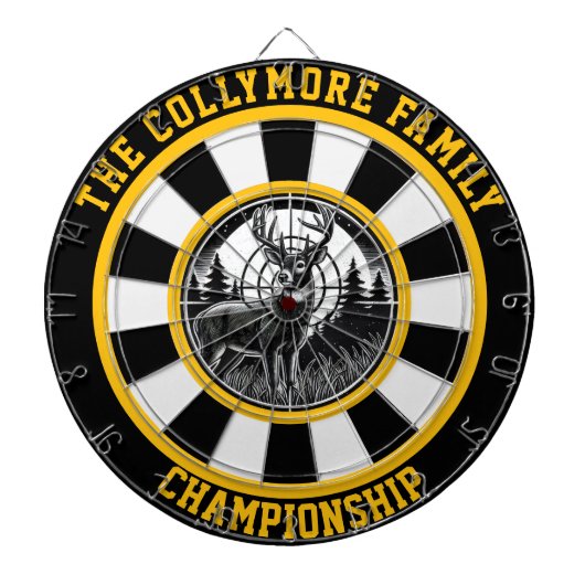 平和な森の中の鹿ブルズアイ ダーツボード (正面)