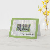 平和な森を持つ父の日札 カード (黄色い花)