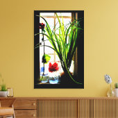 平和な植物 キャンバスプリント (インサイチュ (リビング))