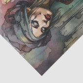 平和な水の色の女性ダンサーのデコパージュ 薄葉紙 (詳細)