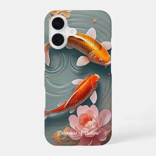"平和な池の生活" iPhone 16ケース (裏面)