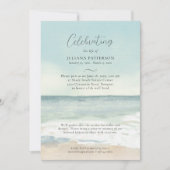 平和な海ビーチお祝いの写真 招待状 (正面)