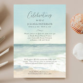 平和な海ビーチお祝いの写真 招待状