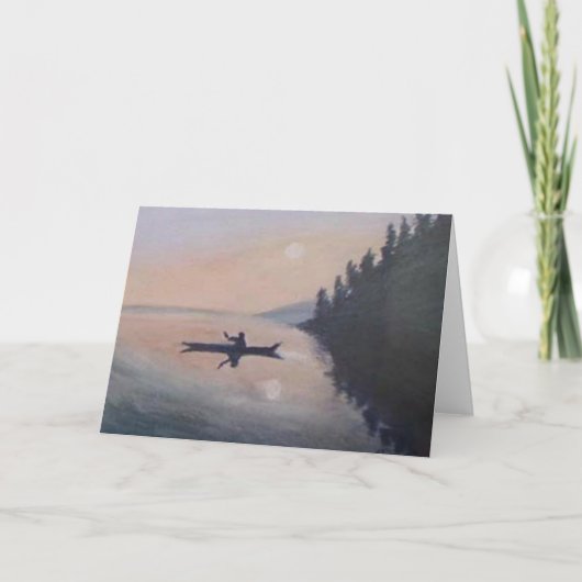 平和な湖のカヌー カード (正面)