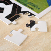 平和な湖アネシーヴィンテージフランス旅行ポスター ジグソーパズル (側面)