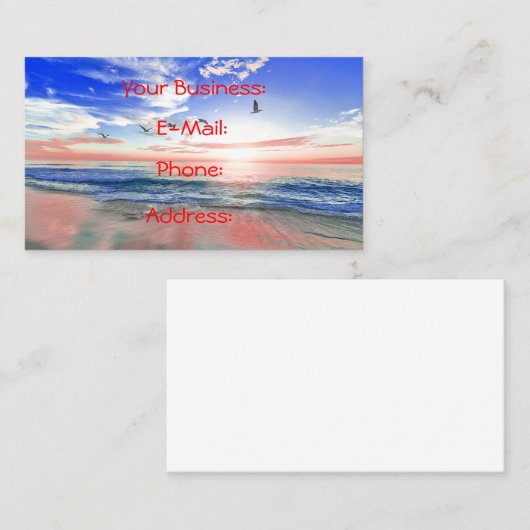平和な熱帯ビーチの退去 名刺 (正面/裏面)