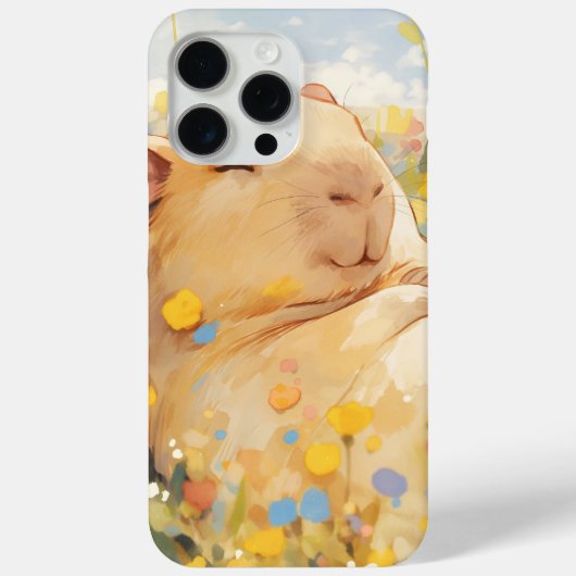 平和な牧草地で休息するカピバラ Case-Mate iPhoneケース (裏面)