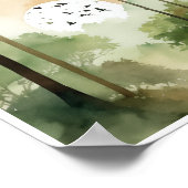 平和な独身の樹木鳥 ポスター (角)