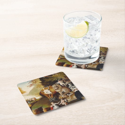 平和な王国の動物ヒッククラシックス スクエアペーパーコースター (インサイチュ)