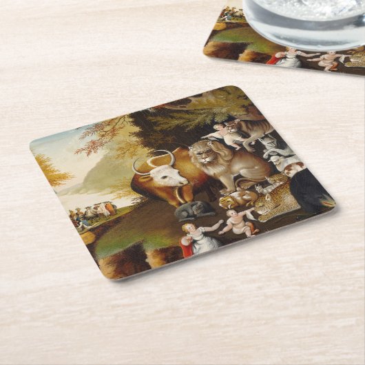 平和な王国の動物ヒッククラシックス スクエアペーパーコースター (アングル)