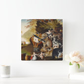 平和な王国, c.1834 (キャンバス上の油) スクエア壁時計 (ホーム)