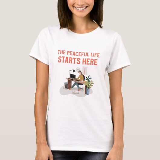 平和な生活が始まる平和的家庭 Tシャツ (正面)
