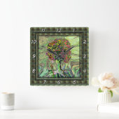 平和な生活の木 スクエア壁時計 (ホーム)