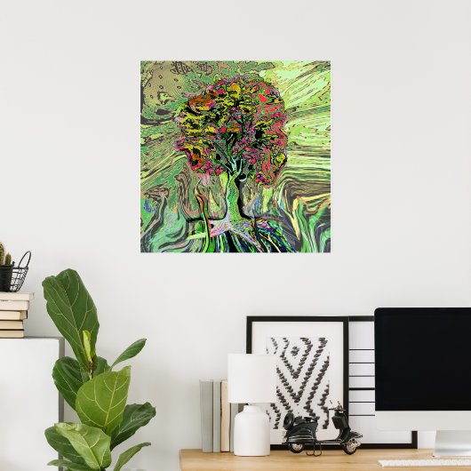 平和な生活の木 ポスター (ホームオフィス)