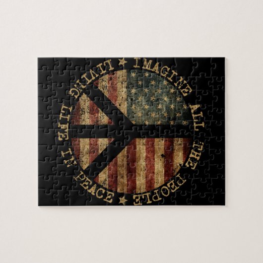 平和な生活を想像送っているすべての人々 ジグソーパズル (横)