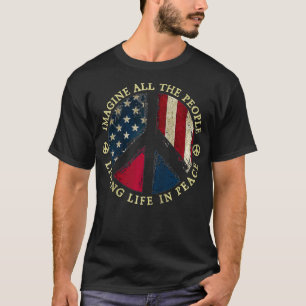 平和な生活を想像送っているすべての人々 Tシャツ