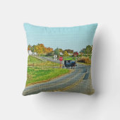 「平和な田舎の乳母車はアミッシュ」 クッション (裏面)