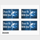 平和な白鳥 長方形シール (シート)