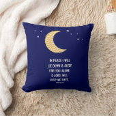 平和な睡眠、月、海軍背景の詩 クッション (ブランケット)