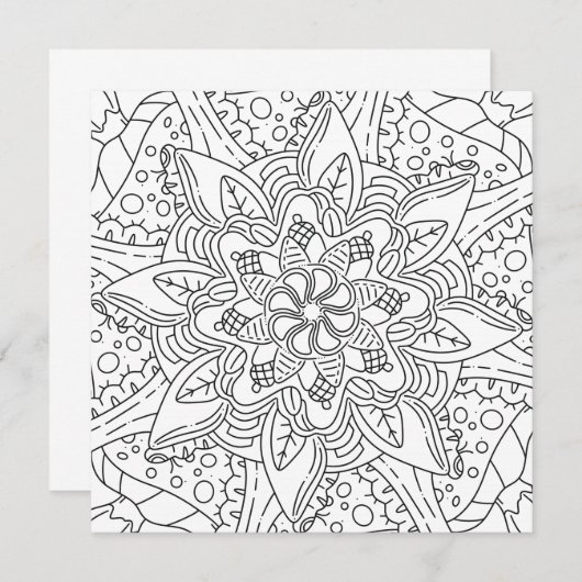 平和な秋:ウッドランドカラーリングカード (正面/裏面)