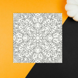 平和な秋：ハロウィーン魔法カラーリングカード