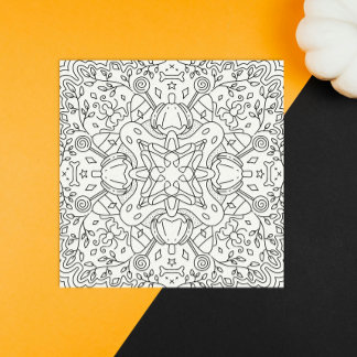 平和な秋:ハロウィーン魔法カラーリングカード